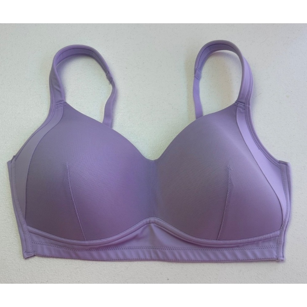 Rhonda Shear 2Pk Molded Cup Bra L Black Zebra Orchid Purple Wireless Comfort - Picture 10 of 16
